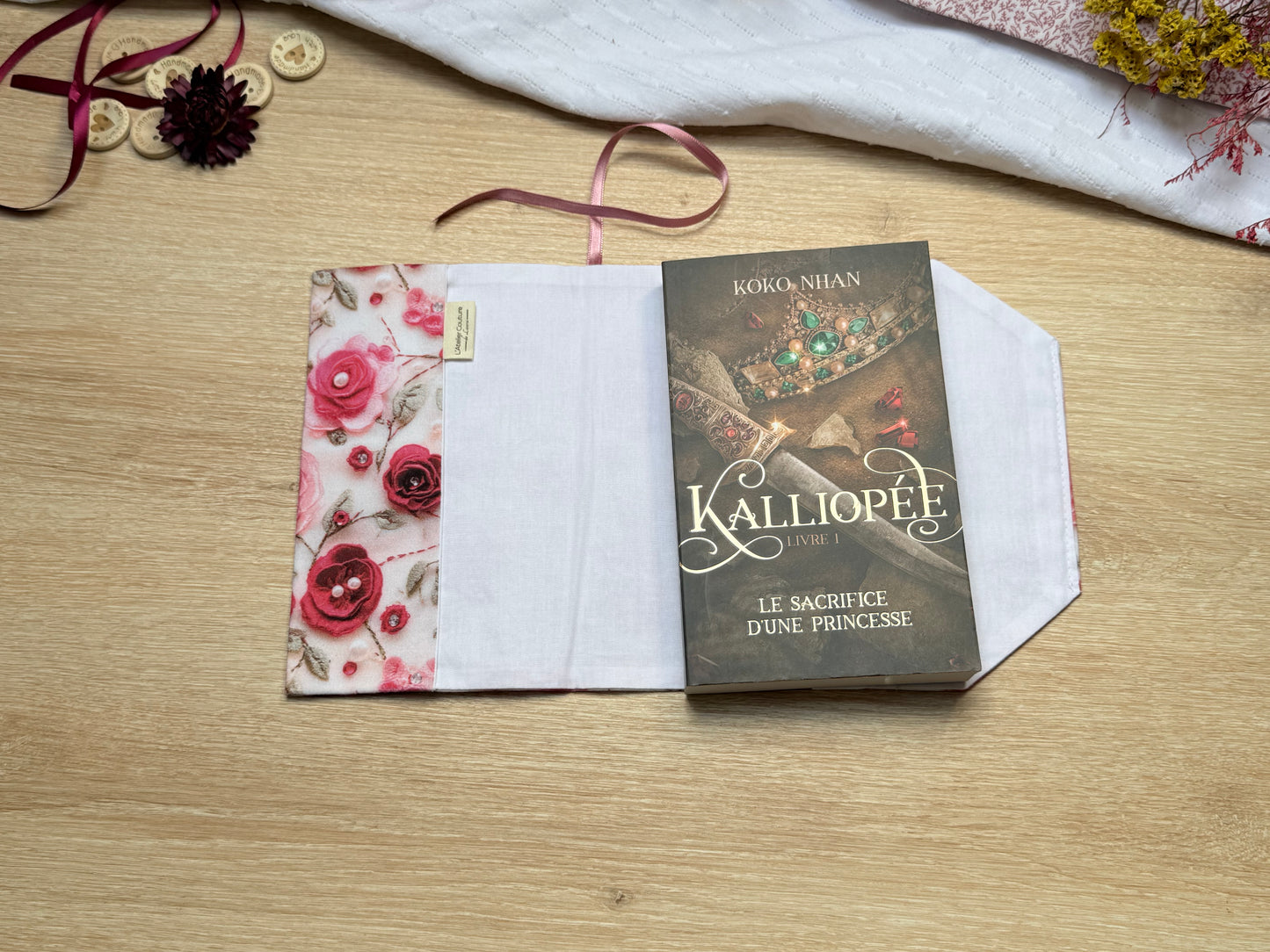 Couvre-livre - Rose du Broderies