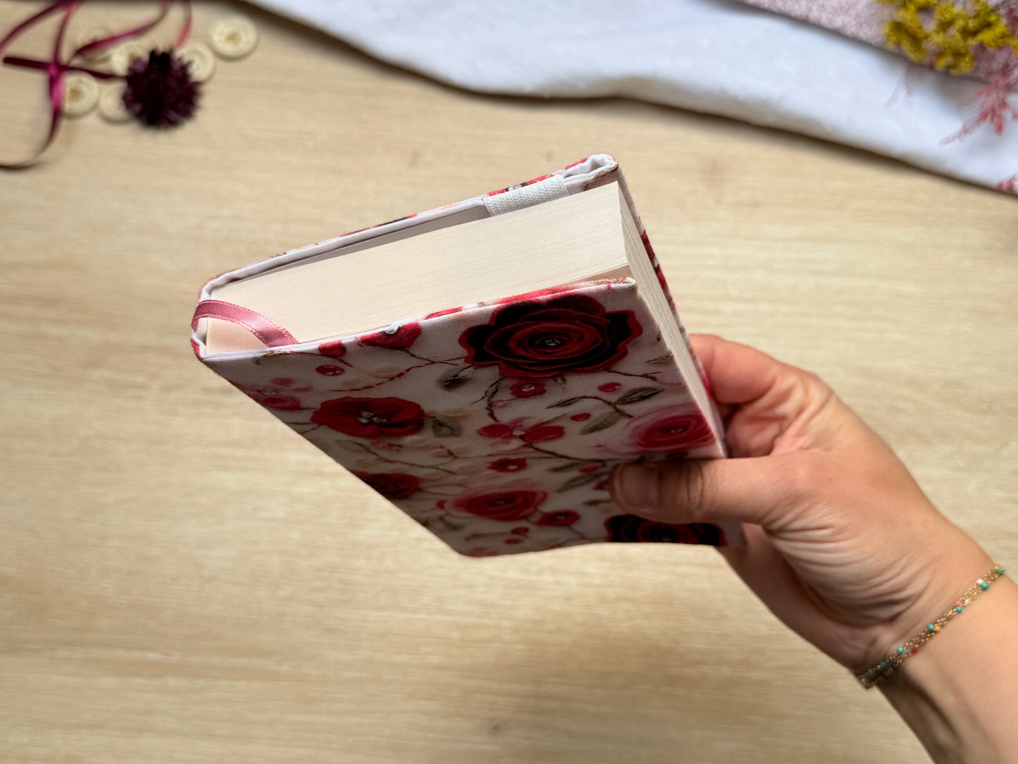 Couvre-livre - Rose du Broderies
