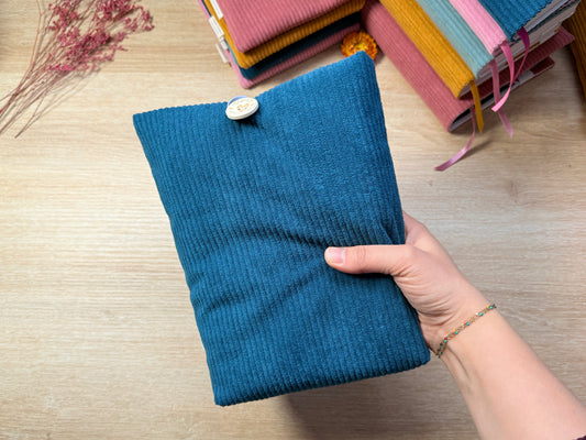 Pochette à livre - Velours Pétrole