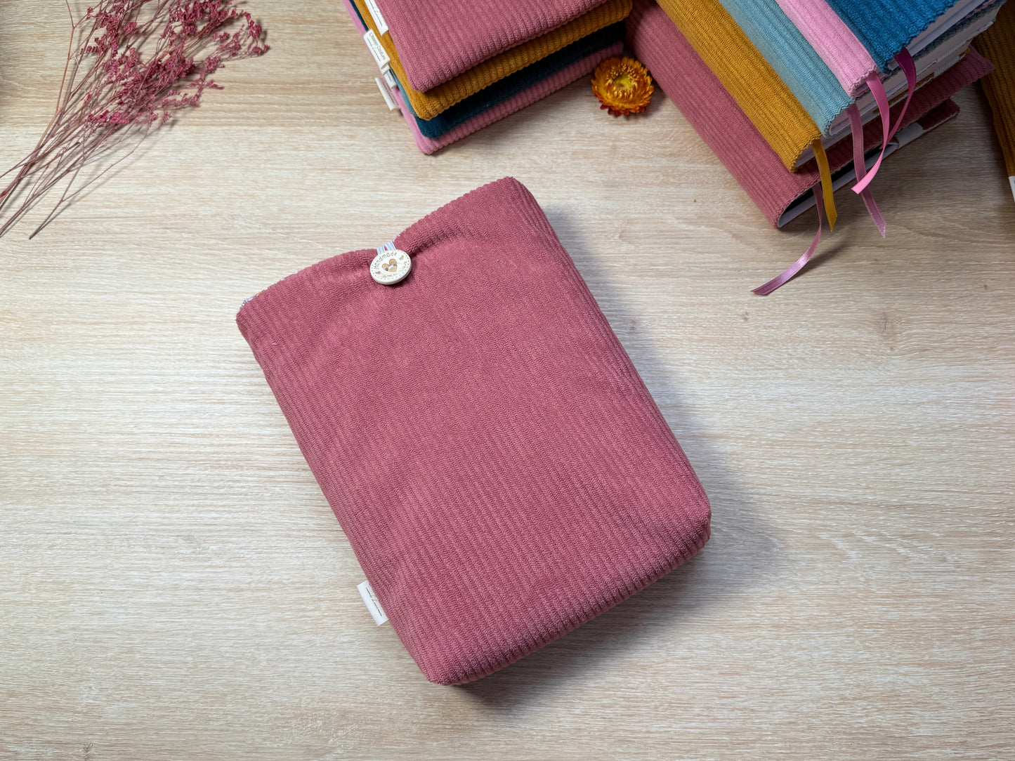 Pochette à livre - Velours Vieux Rose