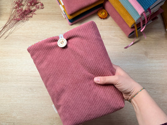 Pochette à livre - Velours Vieux Rose