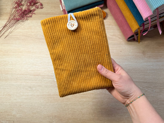 Pochette à Liseuse - Velours Moutarde