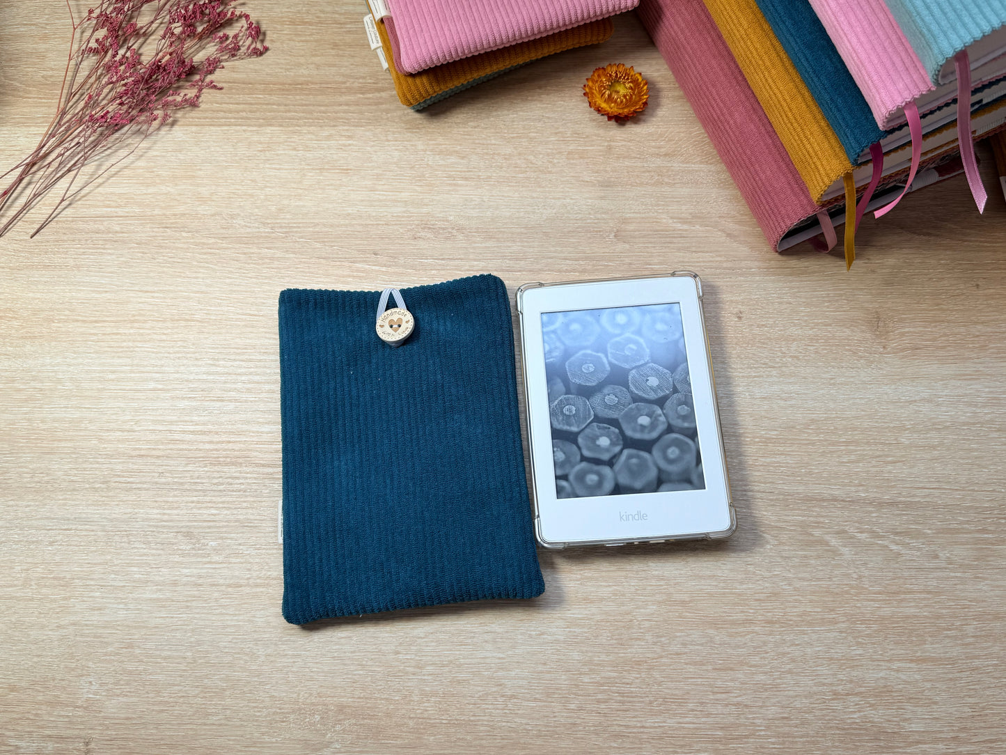 Pochette à Liseuse - Velours Pétrole