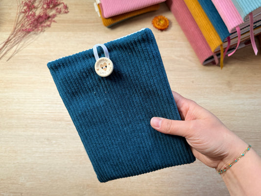 Pochette à Liseuse - Velours Pétrole