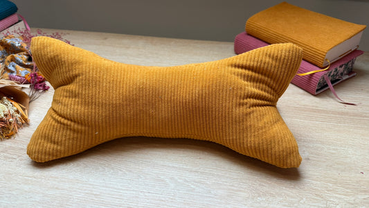 Coussin de Lecture - Velours Moutarde