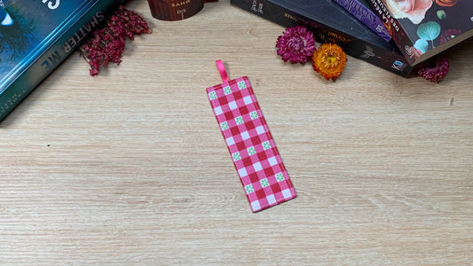 Marque-Page - Vichy rose