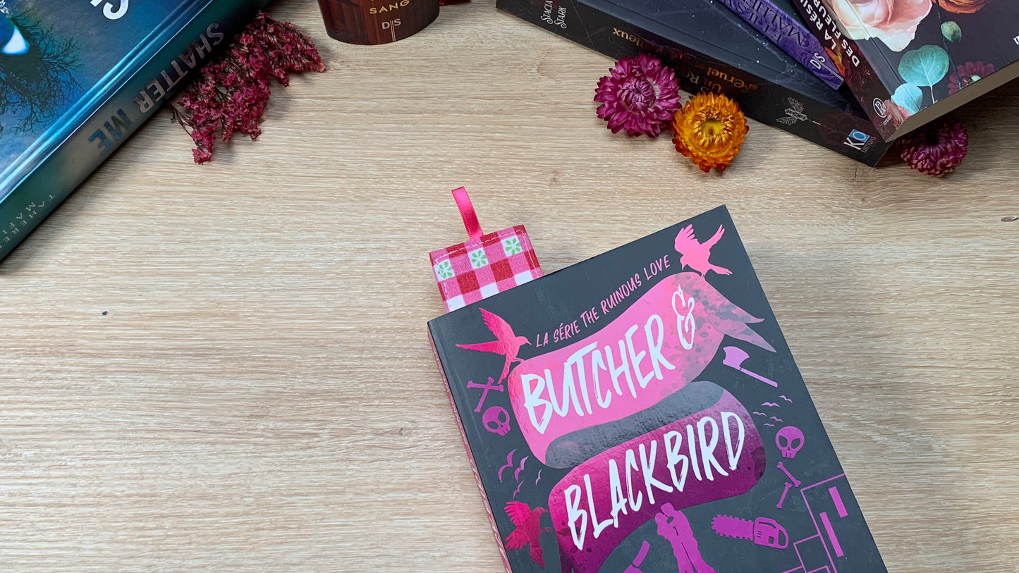 Marque-Page - Vichy rose