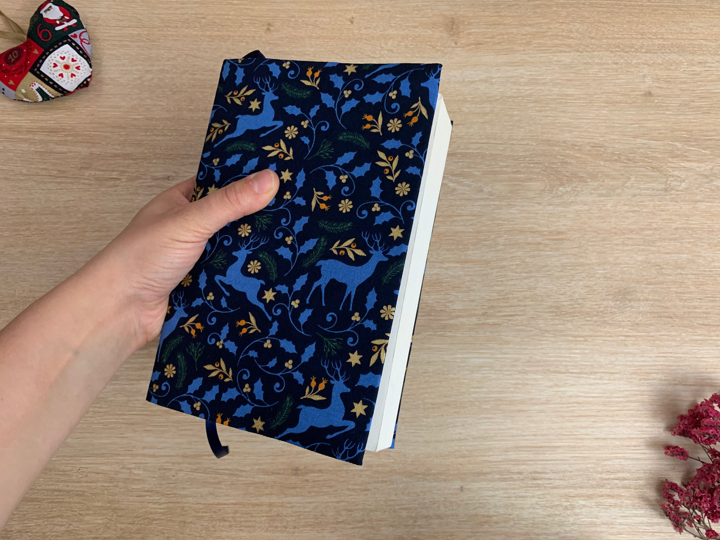 Couvre-livre - Cerf de Noël