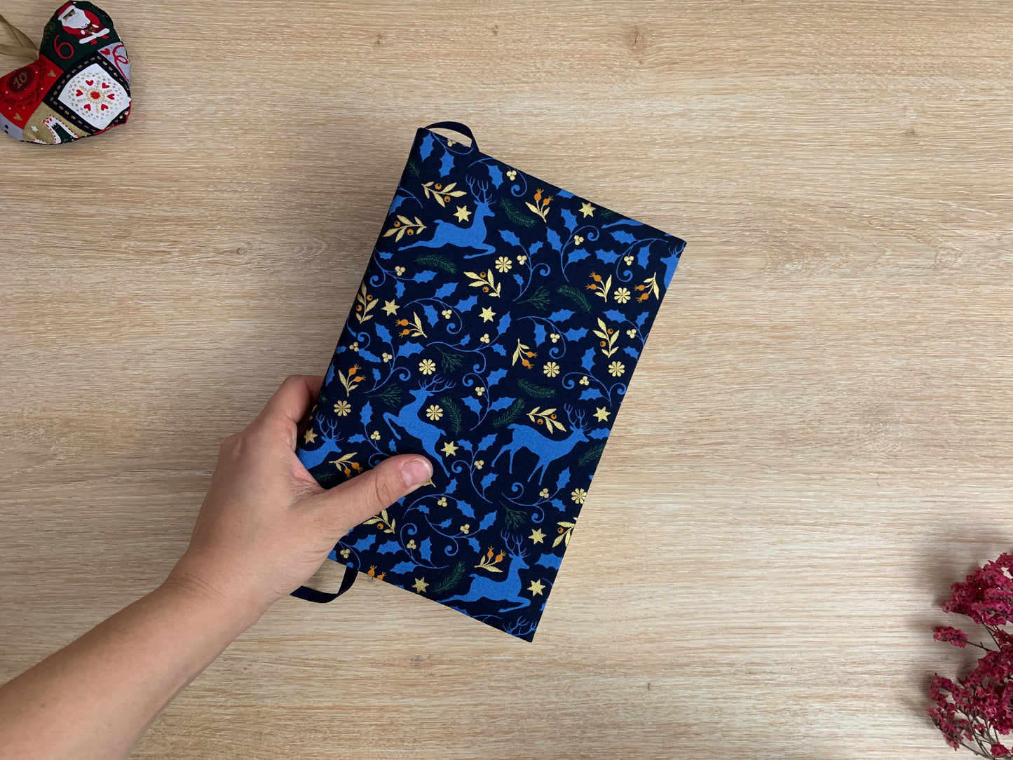 Couvre-livre - Cerf de Noël