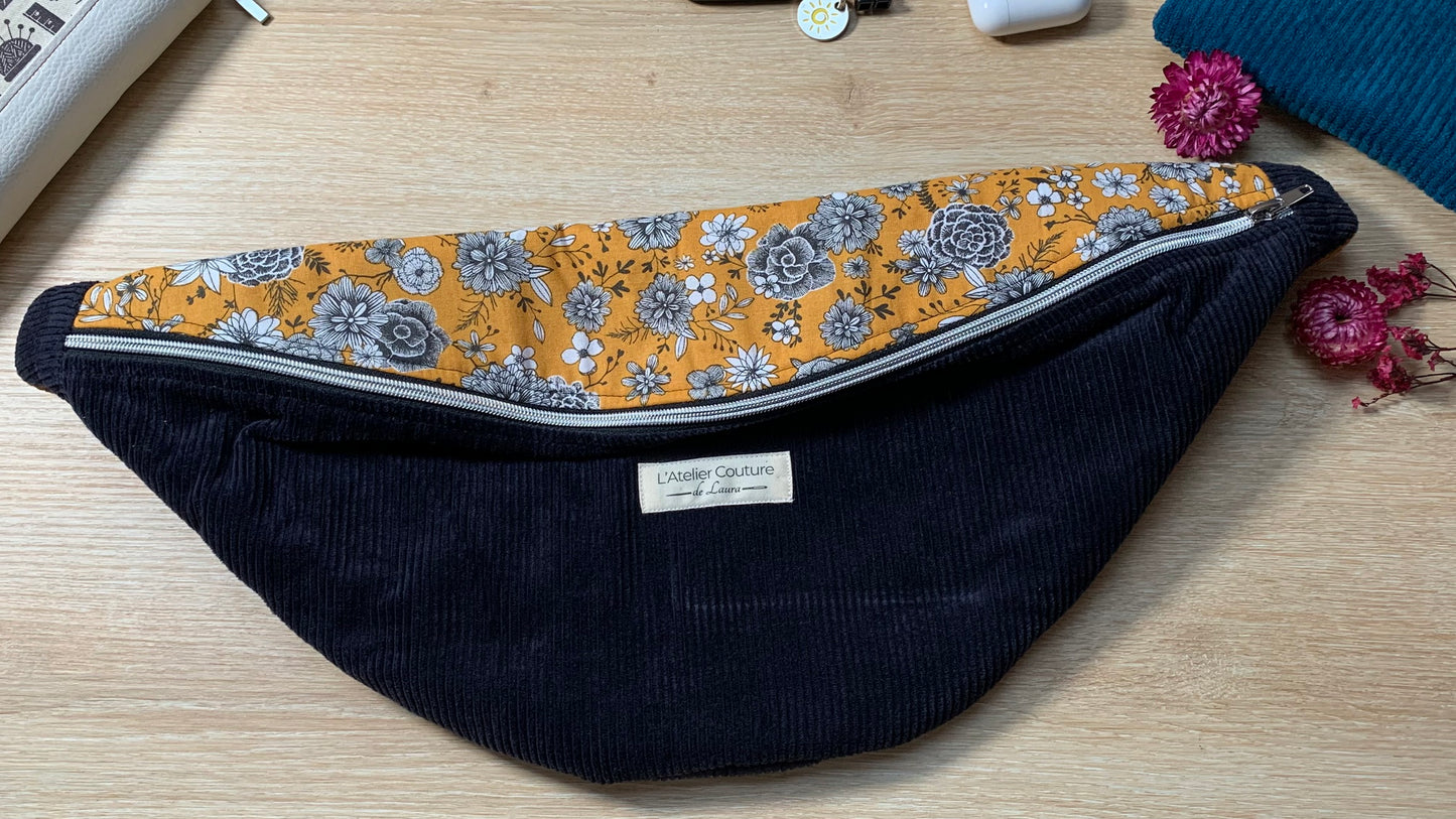 Sac Banane XXL - Camélia Black