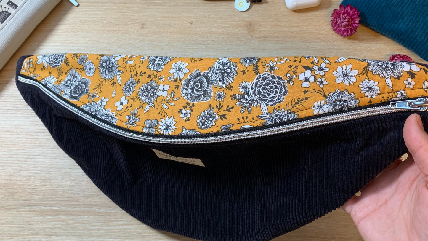 Sac Banane XXL - Camélia Black