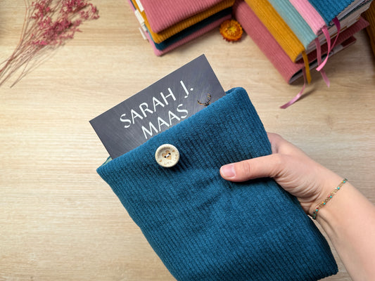 Pochette à livre - Velours Pétrole