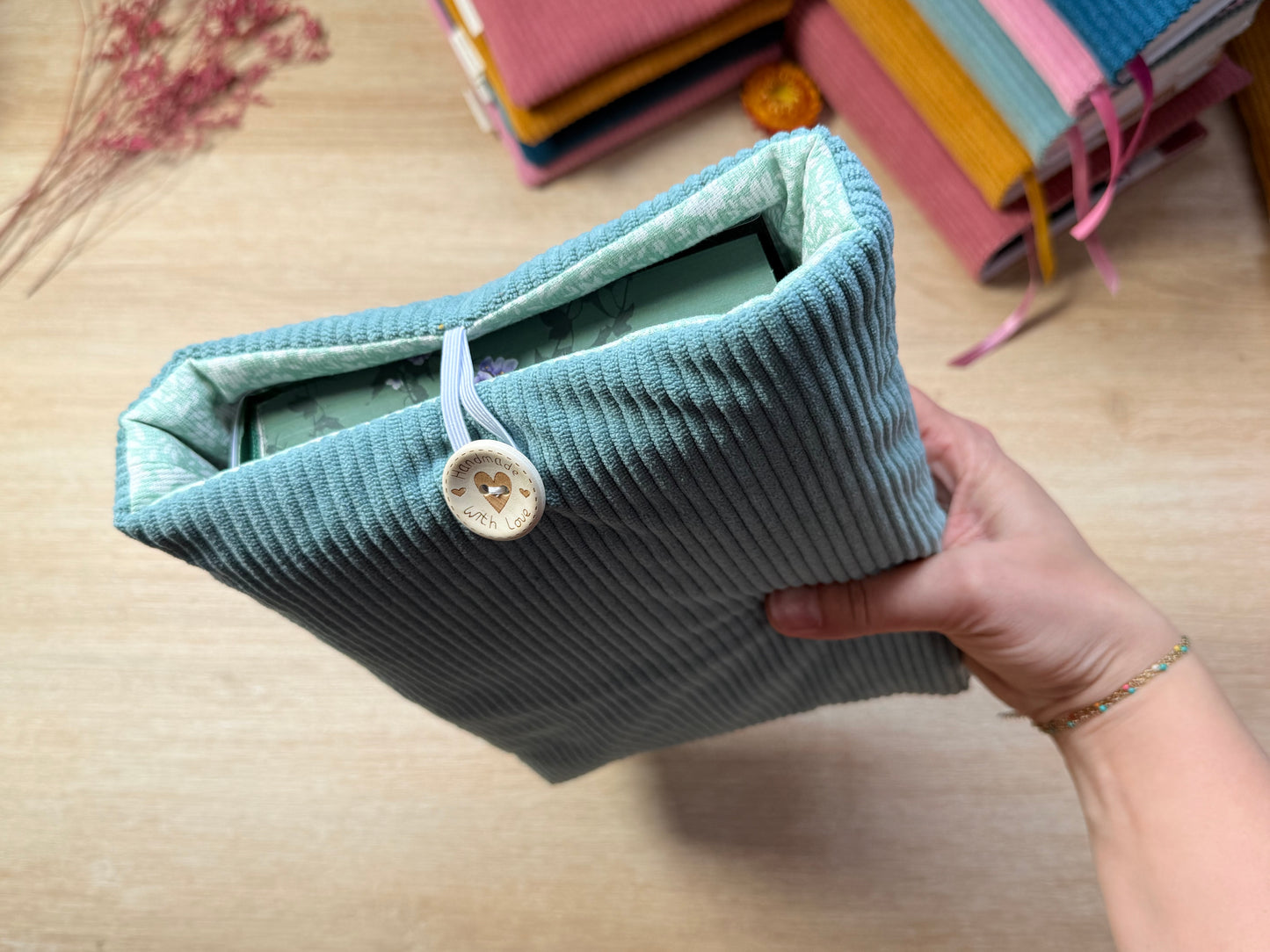 Pochette à livre - Velours Jade