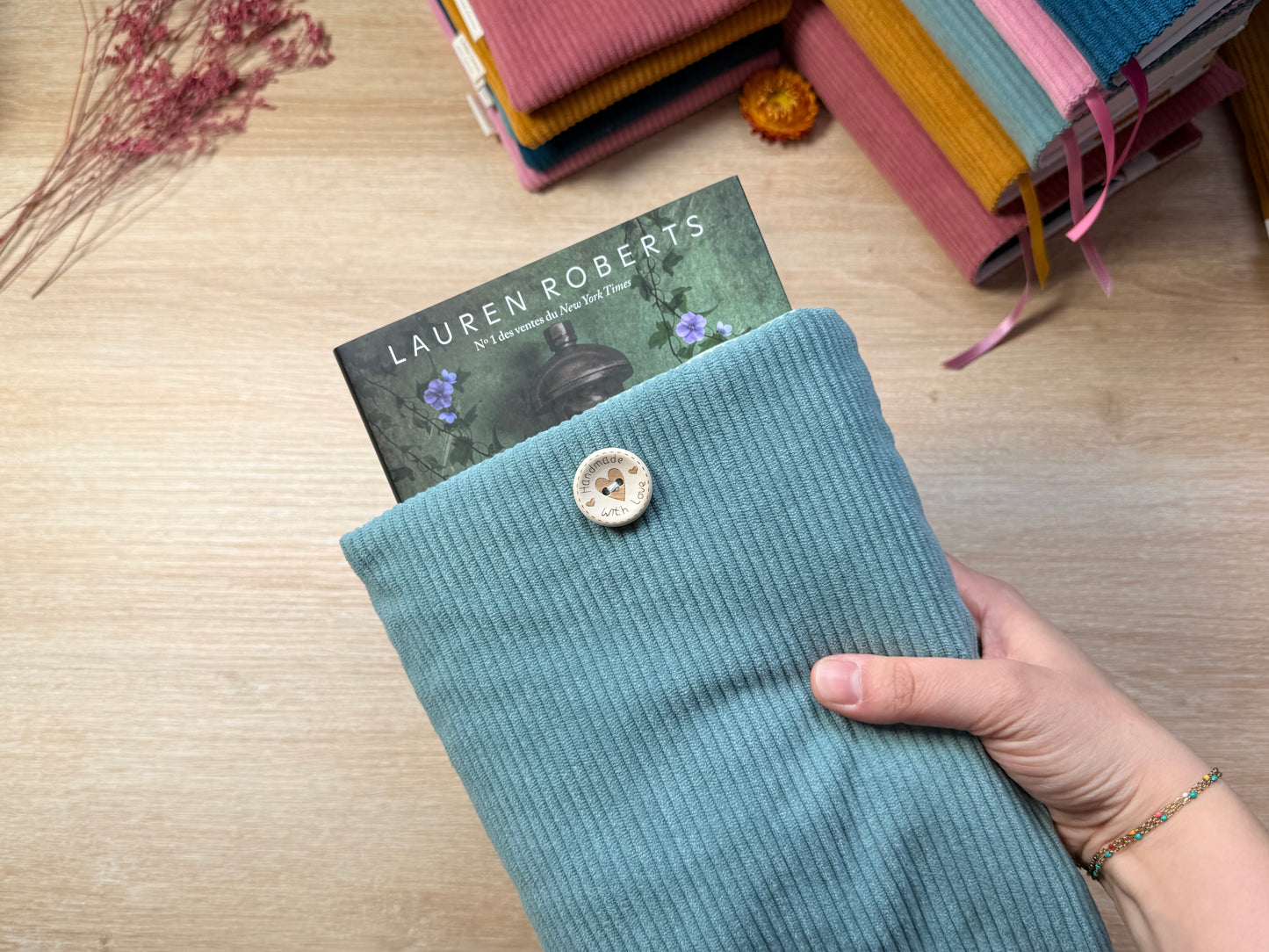 Pochette à livre - Velours Jade