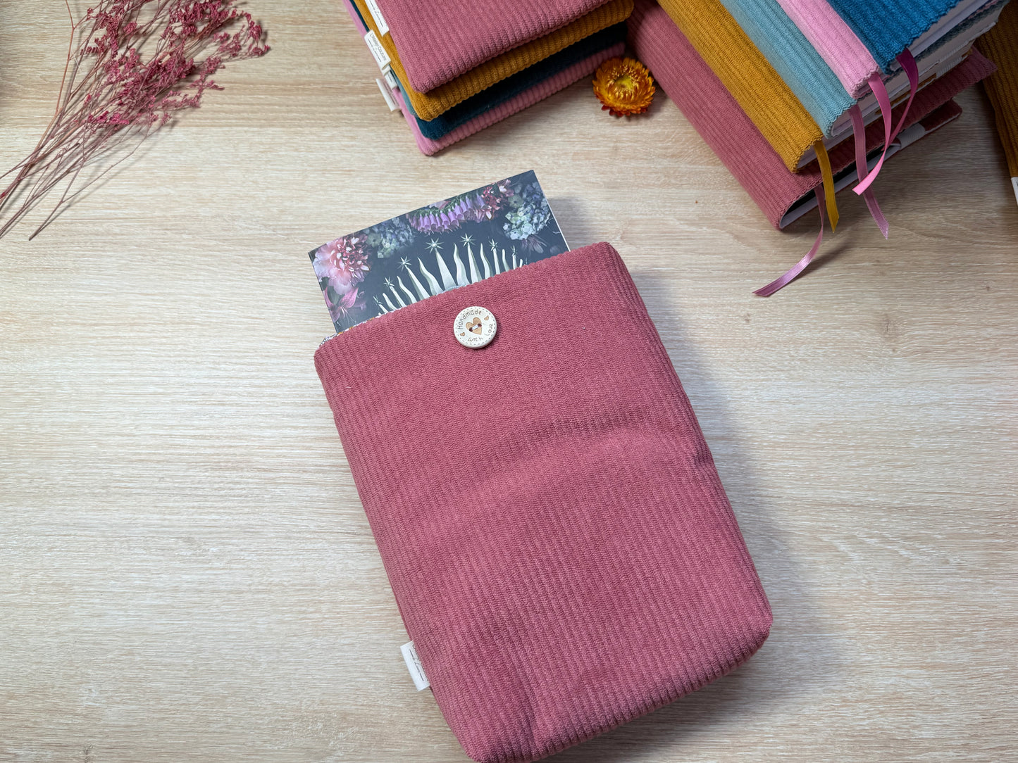 Pochette à livre - Velours Vieux Rose