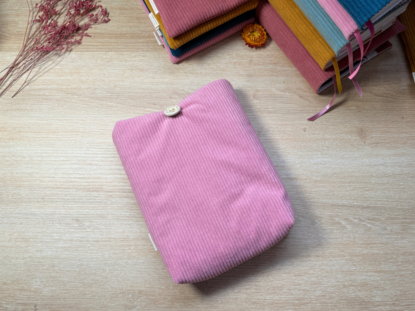 Pochette à livre - Velours Rose