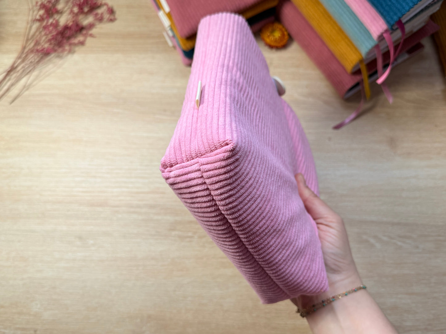 Pochette à livre - Velours Rose