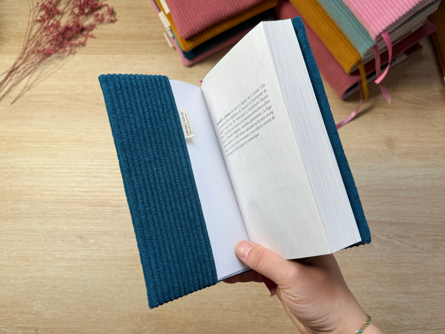 Couvre-livre - Velours Pétrole
