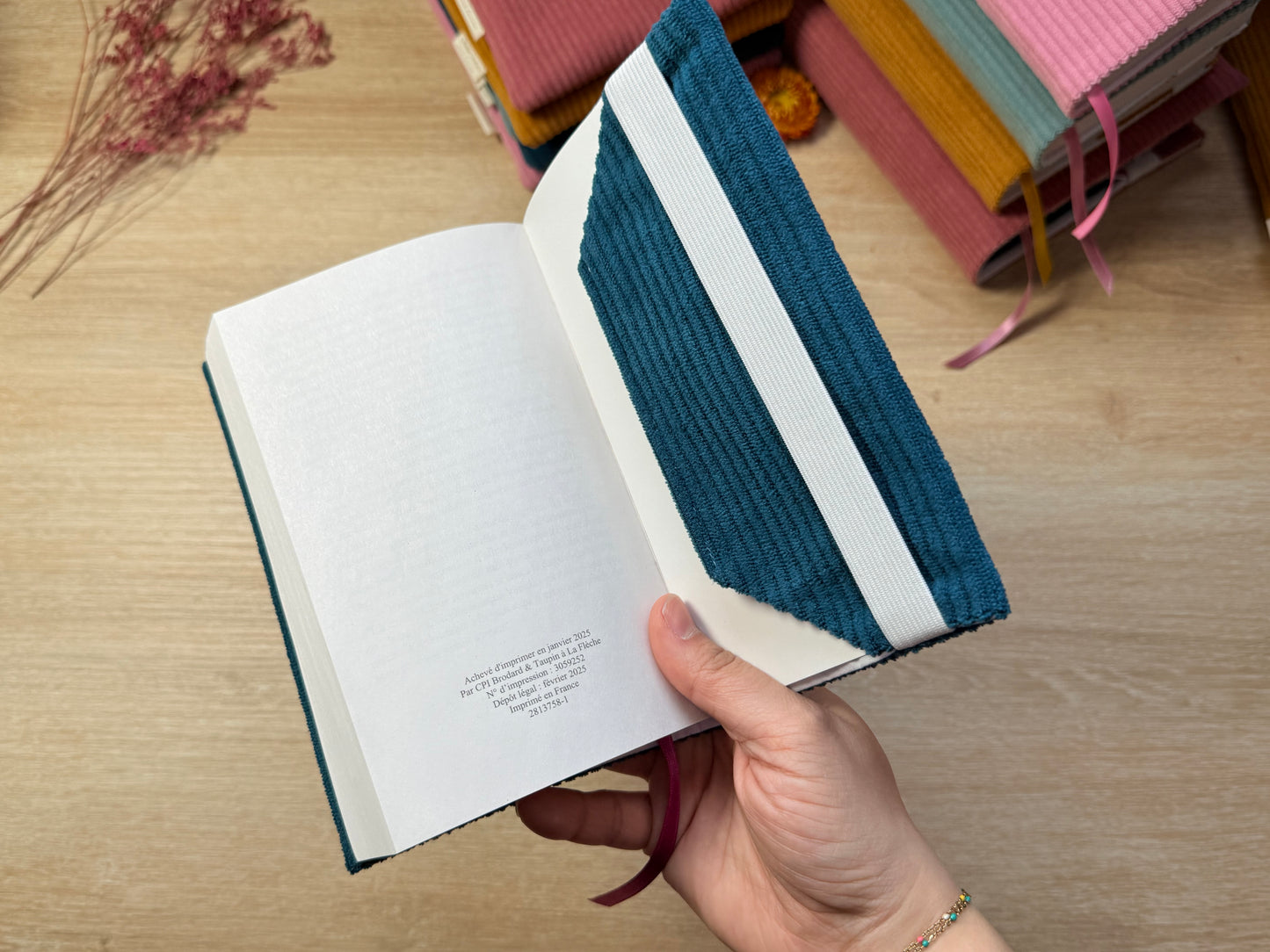 Couvre-livre - Velours Pétrole