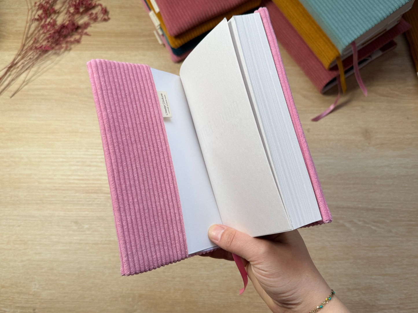 Couvre-livre - Velours Rose