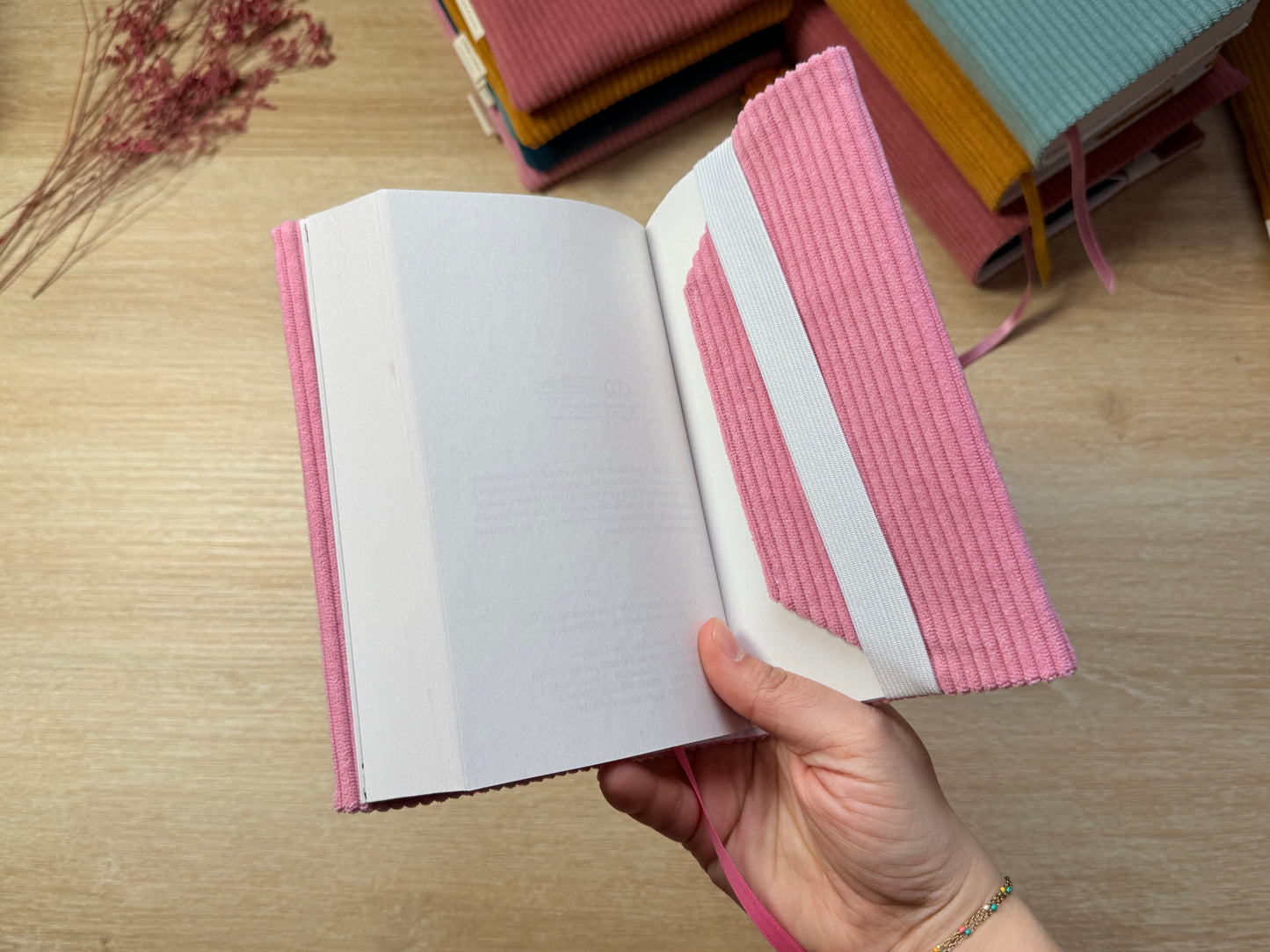 Couvre-livre - Velours Rose