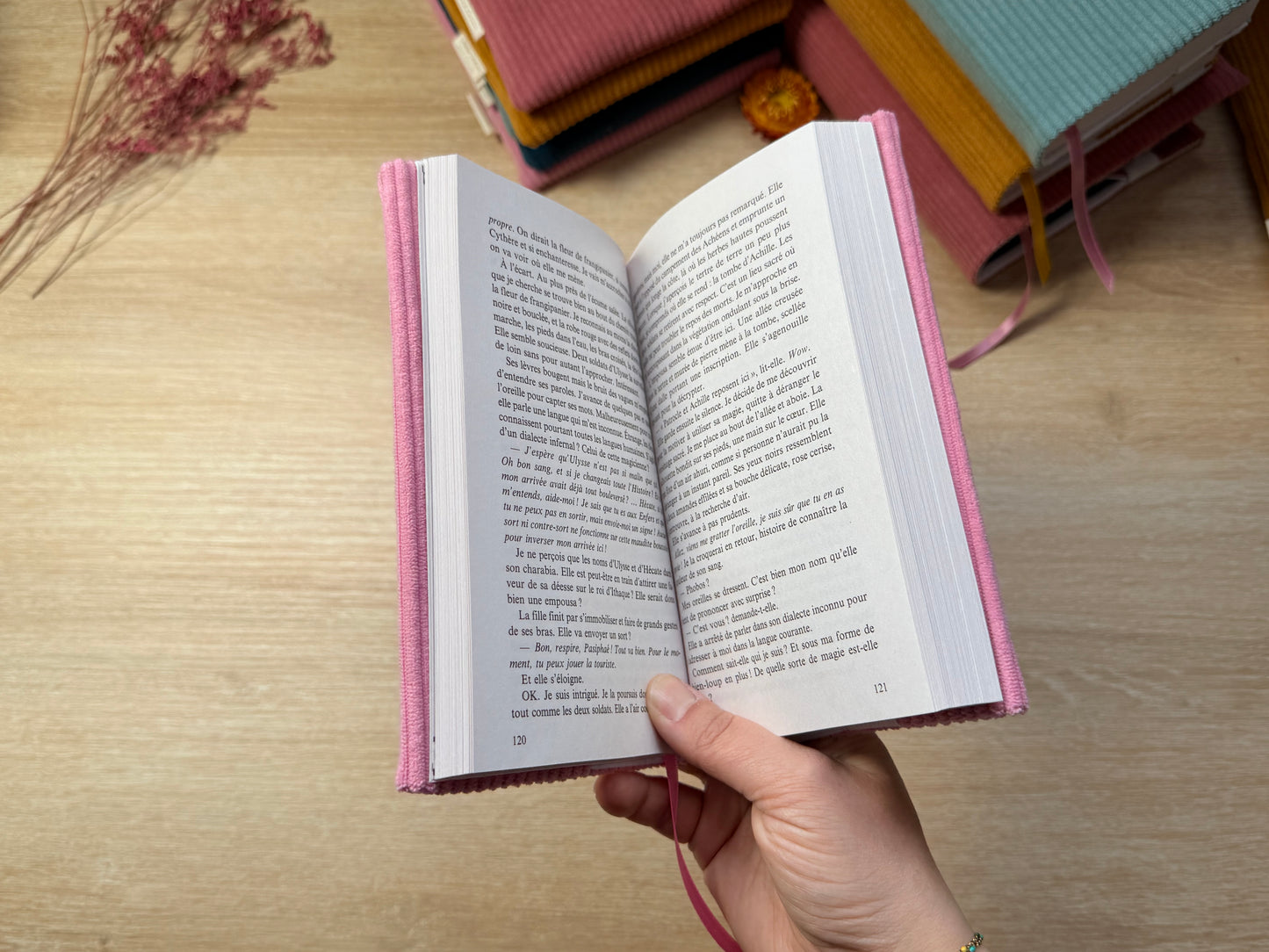 Couvre-livre - Velours Rose