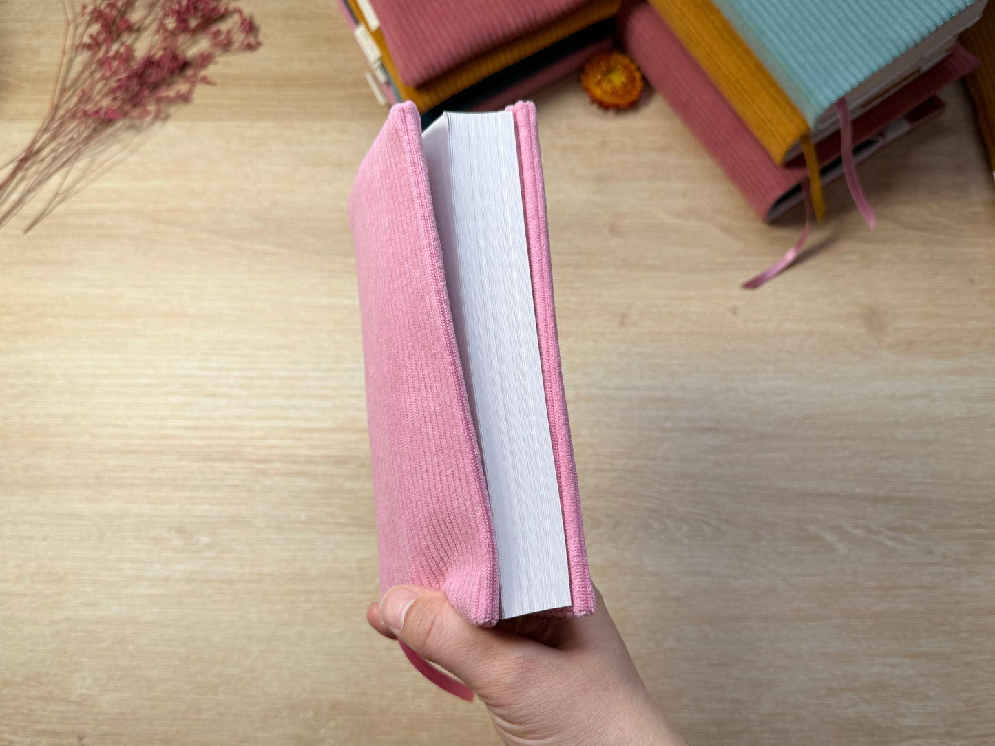 Couvre-livre - Velours Rose