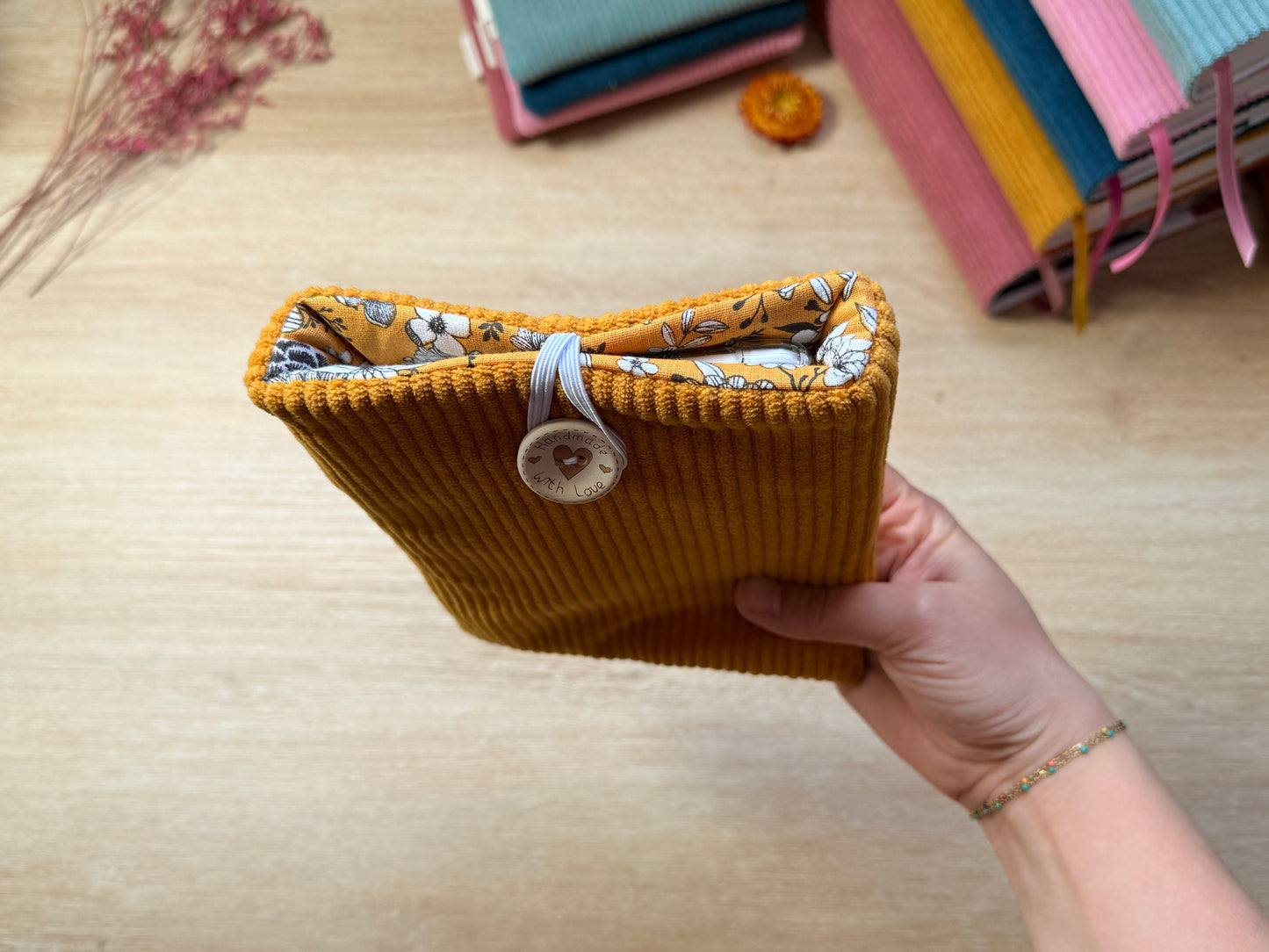 Pochette à Liseuse - Velours Moutarde