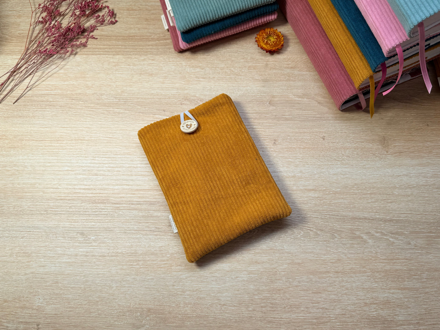 Pochette à Liseuse - Velours Moutarde