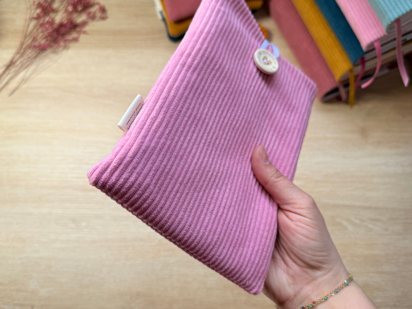 Pochette à Liseuse - Velours Rose