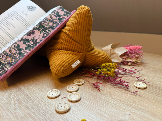 Coussin de Lecture - Os de Lecture - Velours Moutarde
